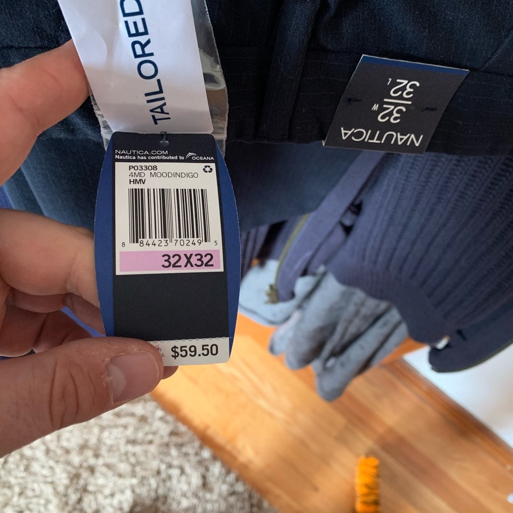 Nautica navy pin striped men’s dress pants
